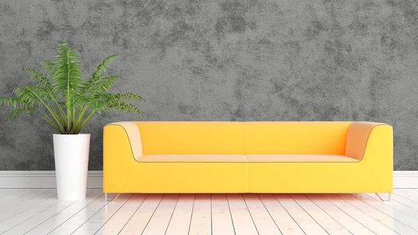 Modern parlak iç. 3D render