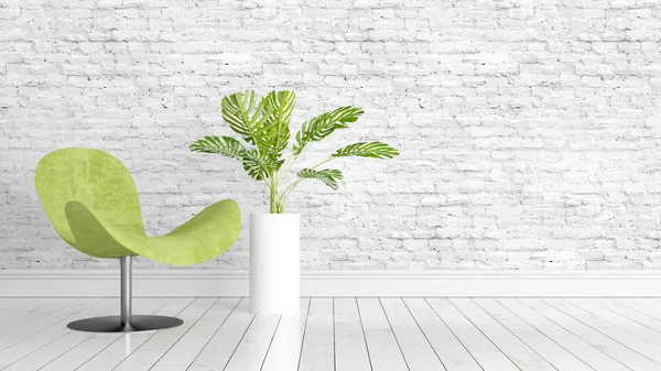 Modern parlak iç. 3D render