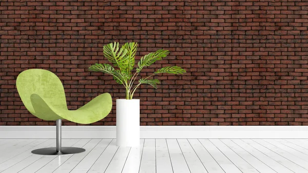 Modern parlak iç. 3D render