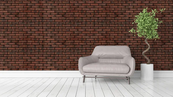 Modern parlak iç. 3D render