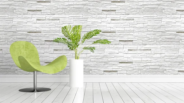 Modern parlak iç. 3D render