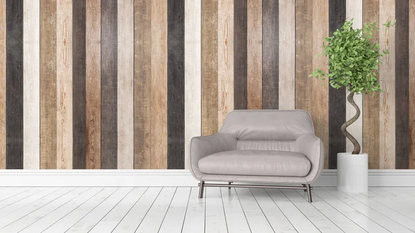 Modern parlak iç. 3D render