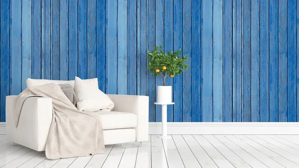 Modern parlak iç. 3D render