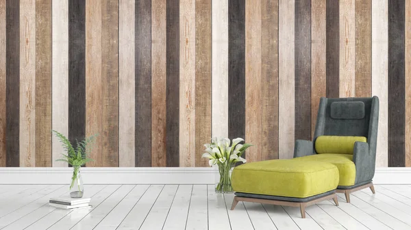 Modern parlak iç. 3D render