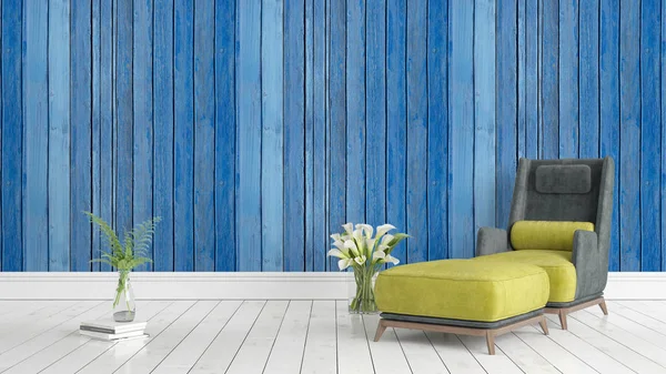 Modern parlak iç. 3D render