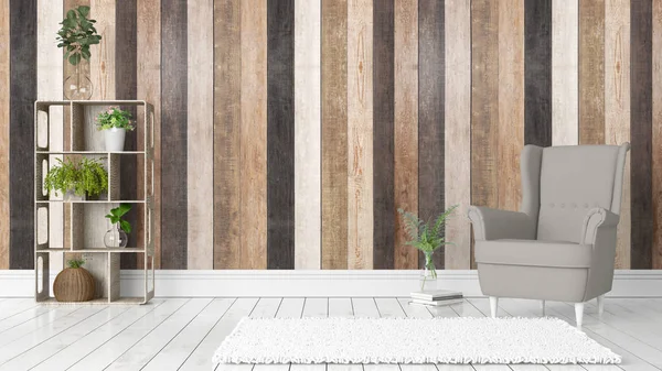 Modern parlak iç. 3D render