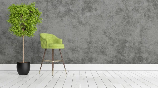 Modern parlak iç. 3D render