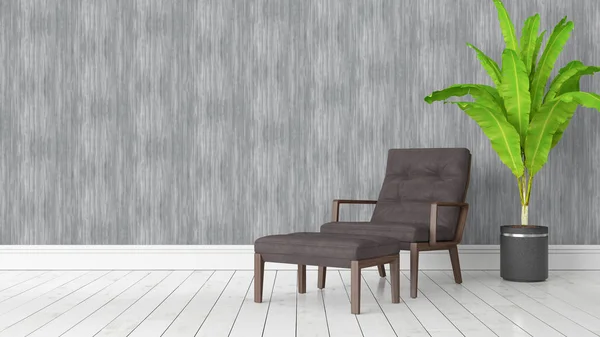 Modern parlak iç. 3D render