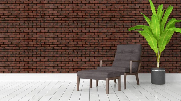 Modern parlak iç. 3D render