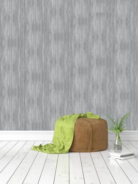 Modern parlak iç. 3D render