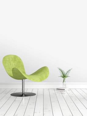 Modern parlak iç. 3D render