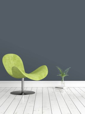 Modern parlak iç. 3D render