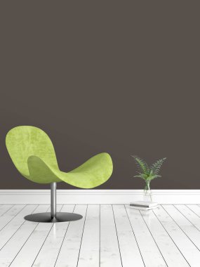 Modern parlak iç. 3D render