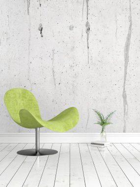 Modern parlak iç. 3D render