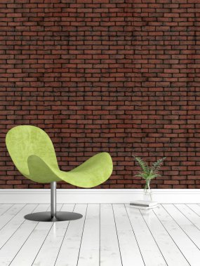 Modern parlak iç. 3D render