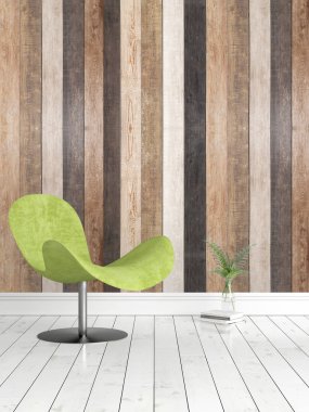 Modern parlak iç. 3D render