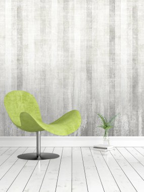 Modern parlak iç. 3D render