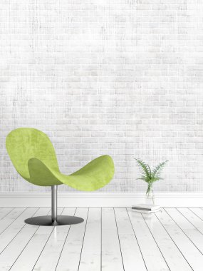 Modern parlak iç. 3D render