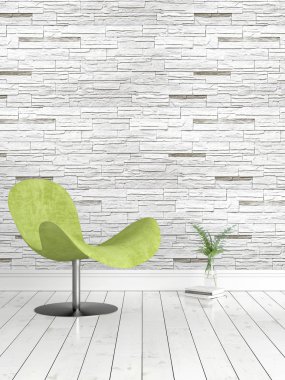 Modern parlak iç. 3D render