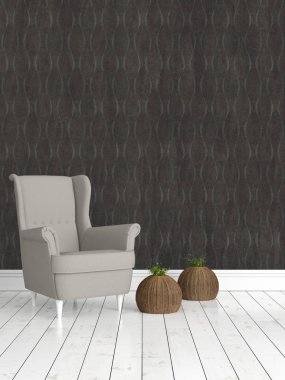 Modern parlak iç. 3D render