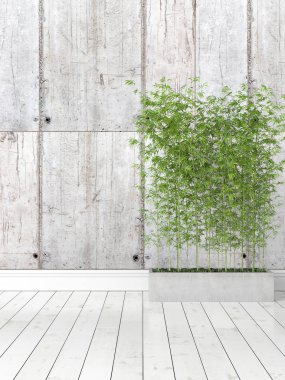 Modern parlak iç. 3D render
