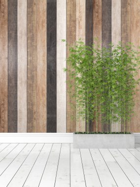 Modern parlak iç. 3D render