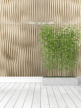 Modern parlak iç. 3D render