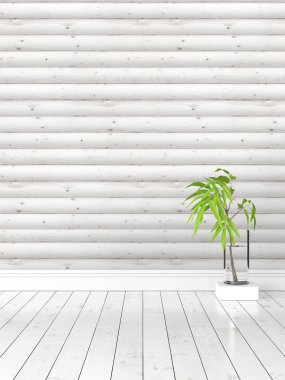 Modern parlak iç. 3D render