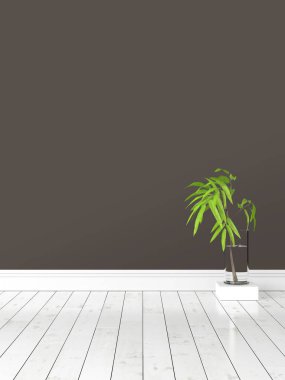 Modern parlak iç. 3D render