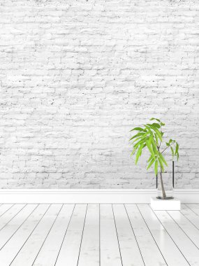 Modern parlak iç. 3D render