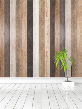 Modern parlak iç. 3D render