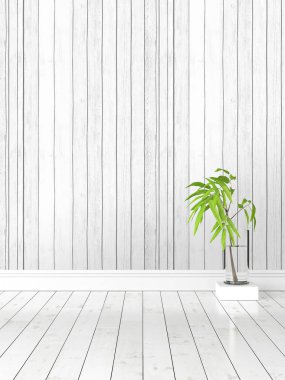 Modern parlak iç. 3D render