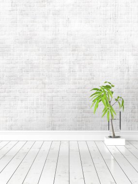 Modern parlak iç. 3D render