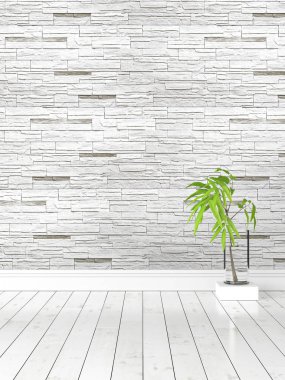 Modern parlak iç. 3D render