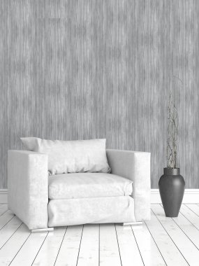 Modern parlak iç. 3D render