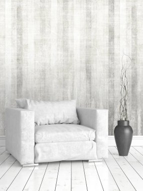 Modern parlak iç. 3D render