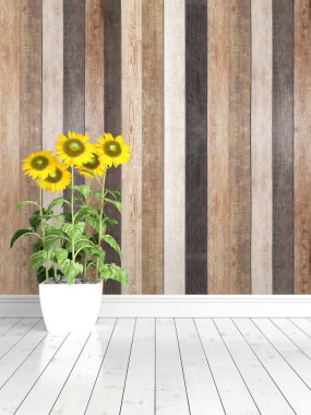 Modern parlak iç. 3D render