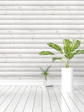 Modern parlak iç. 3D render