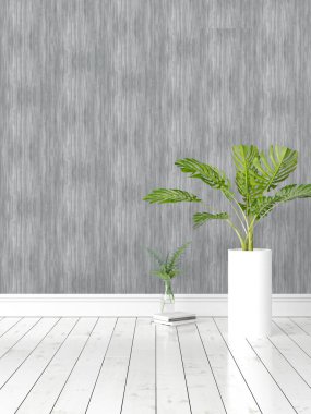 Modern parlak iç. 3D render