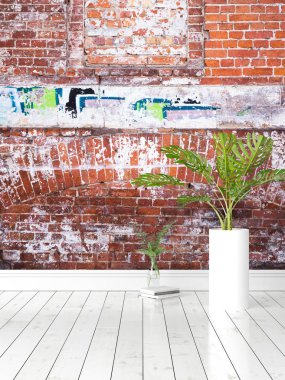 Modern parlak iç. 3D render