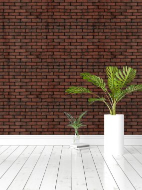 Modern parlak iç. 3D render