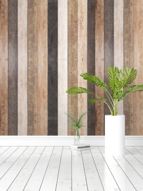 Modern parlak iç. 3D render