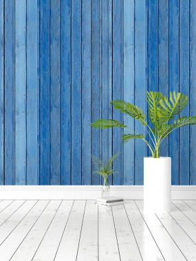 Modern parlak iç. 3D render