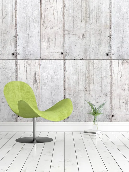 Modern parlak iç. 3D render