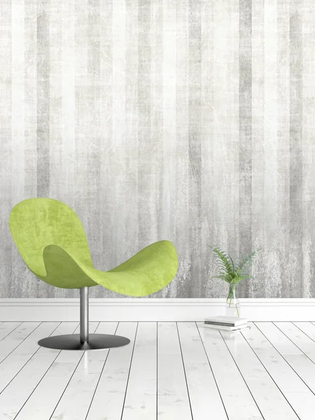 Modern parlak iç. 3D render