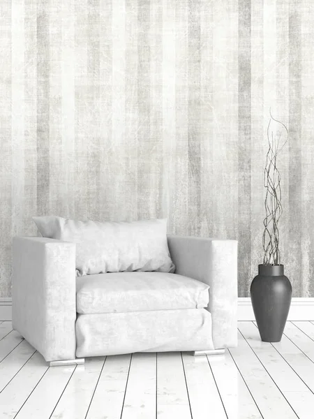 Modern parlak iç. 3D render