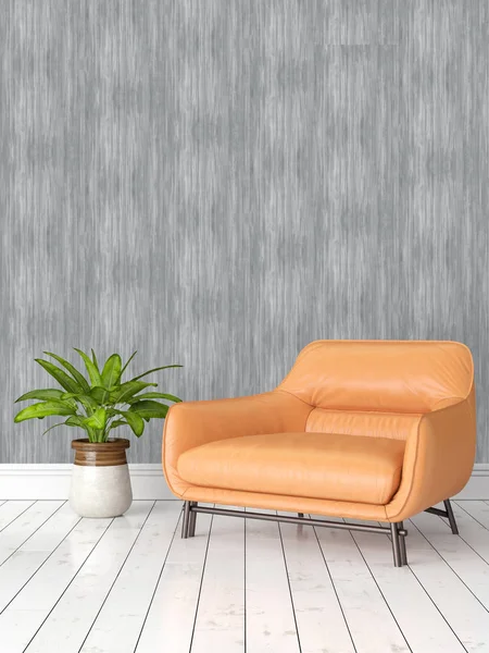 Modern parlak iç. 3D render