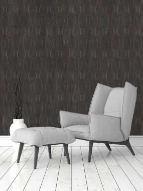 Modern parlak iç. 3D render