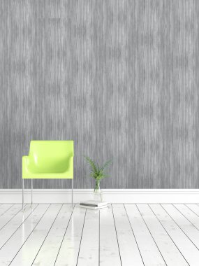 Modern parlak iç. 3D render