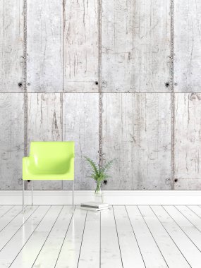 Modern parlak iç. 3D render